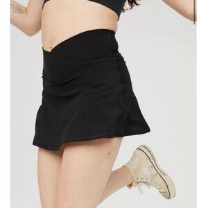 Aerie Offline Real Me Crossover Black Tennis Skort XL High Rise Athletic EUC